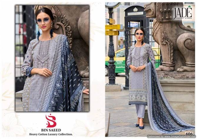 Bin Saeed Vol 6 By Jade Heavy Lawn Cotton Pakistani Dress Material Wholesale Clothing Suppliers In India
